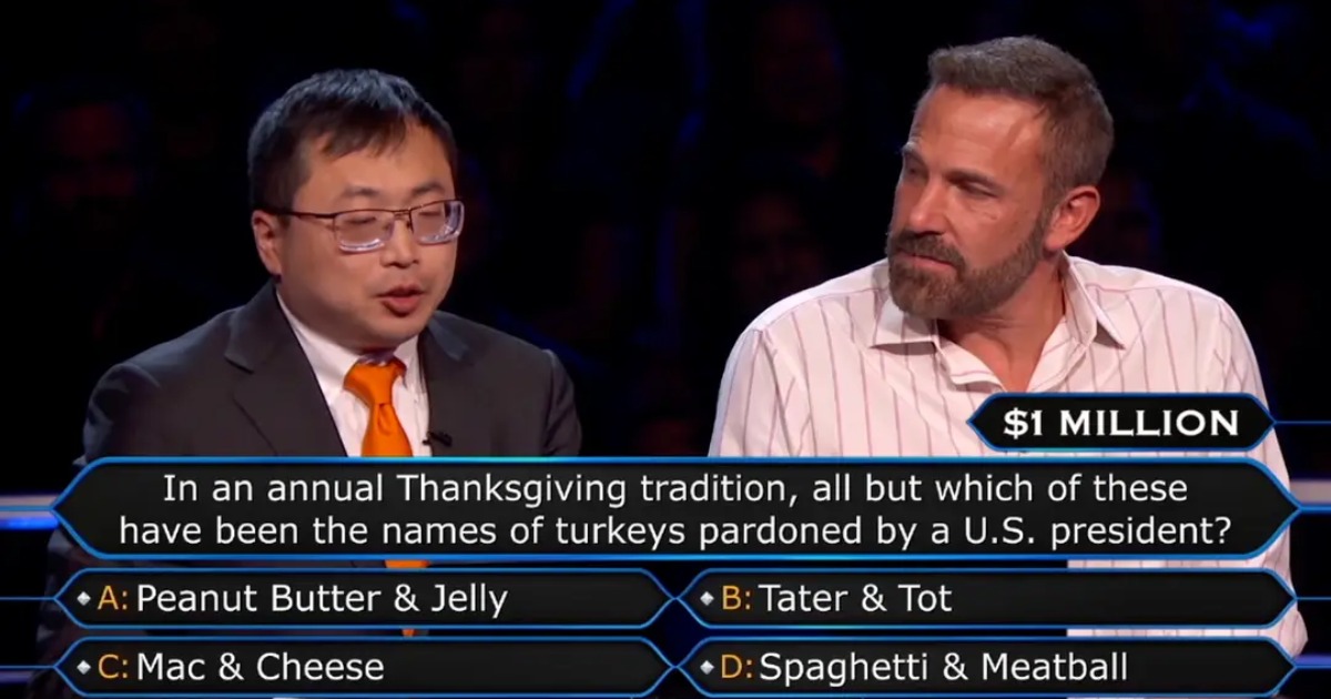 Ben Affleck wins $1 million on Who Wants To Be A Millionaire and donates it all to charity